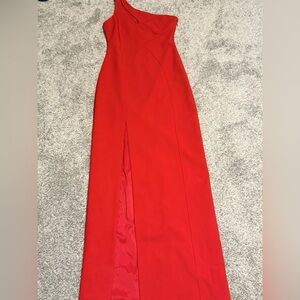 Elegant Red One-Shoulder Dress